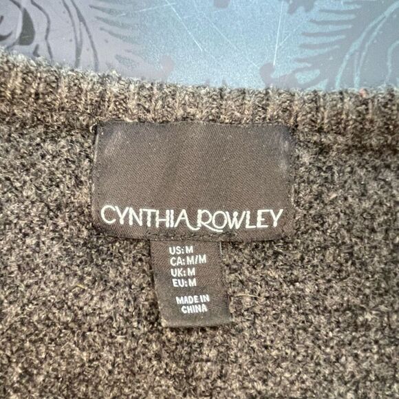 Cynthia Rowley Gray Textured Sweater Cardigan size Medium - Picture 5 of 10